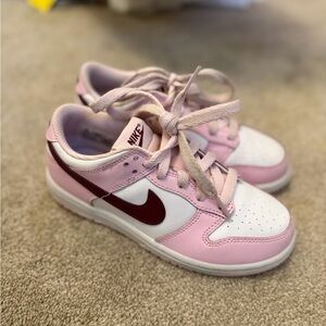 Nike Kids Sneakers in Pink and White with Maroon Accents